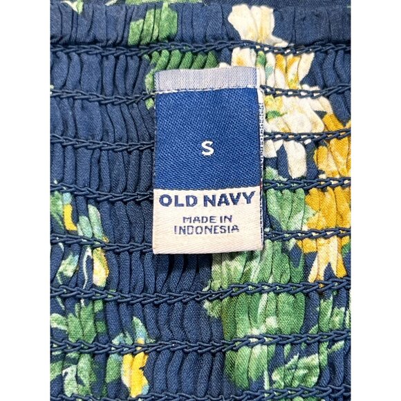 Old Navy S Baby Doll Beachy Hippie Tropical Boho Maxi Smocked Back Slip Dress - Picture 5 of 12